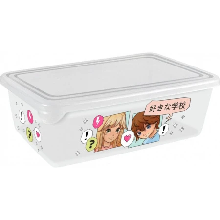 Лоток для мелочей 20,5*14*6,5см пластик Anime School с крышкой (24)