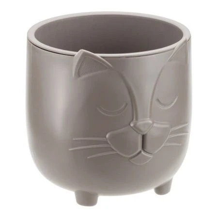 Кашпо 650мл d115мм пластик БАСЯ со вставкой французcкий серый (6)