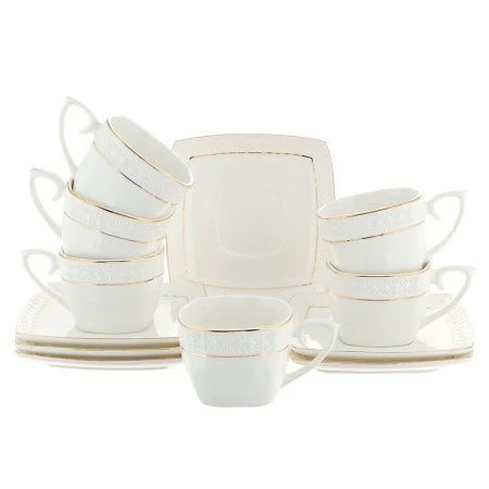 Кофейный набор 12пр керамика СНЕЖНАЯ КОРОЛЕВА квадрат на 6 персон 90мл S507006-А п/у (8)