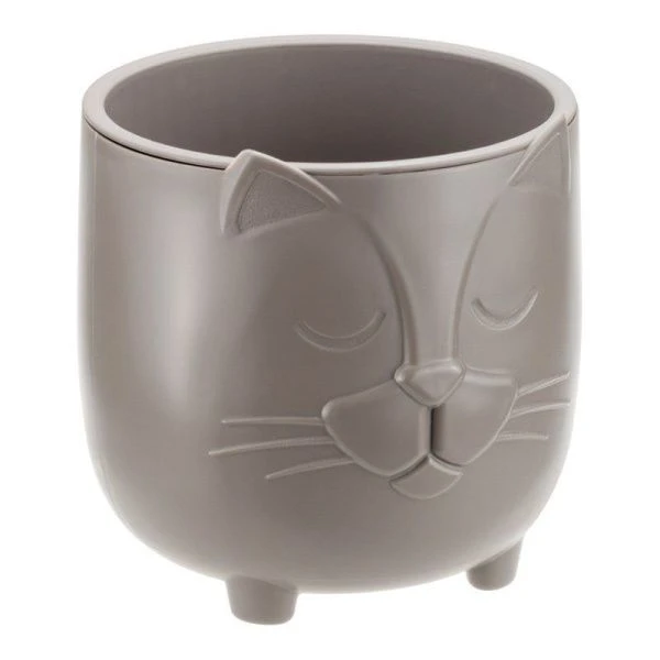 Кашпо 650мл d115мм пластик БАСЯ со вставкой французcкий серый (6)