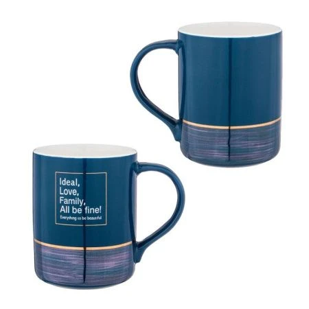 Кружка 400мл фарфор Break Time синяя (24)