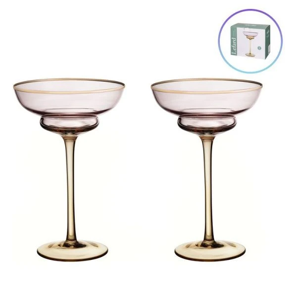 Креманки набор 2шт 220мл стекло Twist & Shine розовый (8)