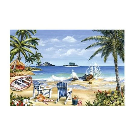 Термосалфетка 3D 43*29см полипропилен ПЛЯЖ С ПАЛЬМАМИ TS0036 (12)