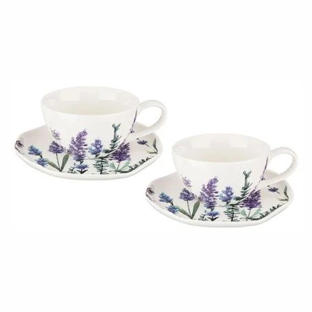 Чайный набор 4пр фарфор ЛАВАНДА Bronco на 2 персоны 250 мл (12)