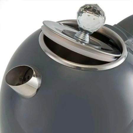 Чайник электрический 1,7л нерж.сталь 2200Вт DELTA LUX DE-1018 двойной корпус, серый (12)