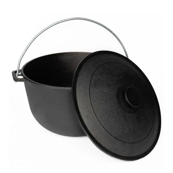 Казан 8л чугун с крышкой 28см h17,5см Туризм (1)