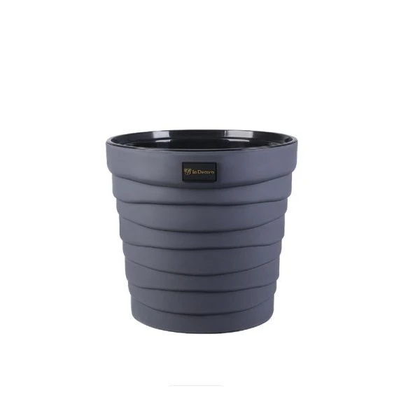 Кашпо 7,5л 25*26,5см пластик БАРХАН антрацит (8)