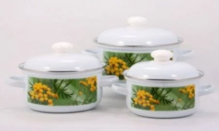 Набор кастрюль 3пр №124-4 ТРАВНИЦА (1,5/2/3) С-124АП2/6