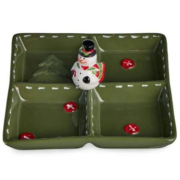 Менажница 4 секции 19*19*9,5см керамика Christmas Gift (18)