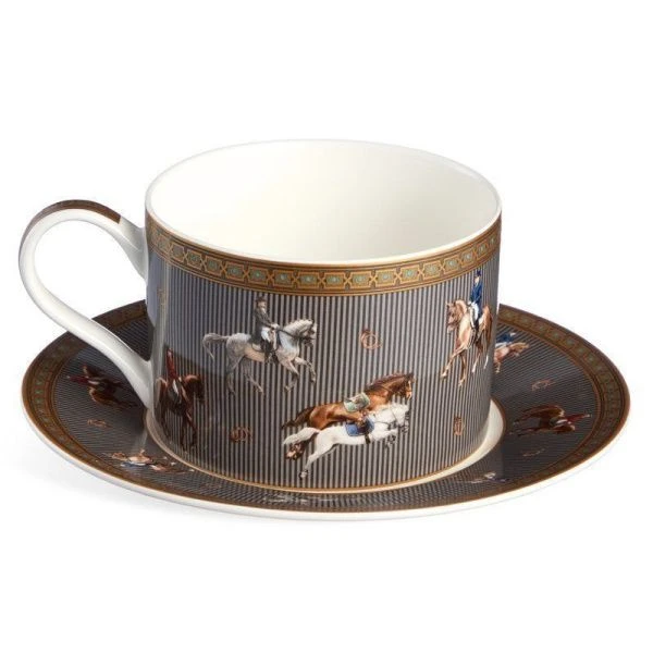 Чайный набор 2пр фарфор Horse club на 1 персону 300мл (36)
