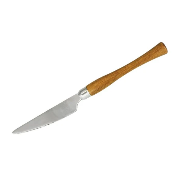 Ножи столовые набор 6шт 22*1,8см нерж.сталь Wood V с дерев. ручкой (вес 1шт 29г) 1610452/JC-15675 (100)