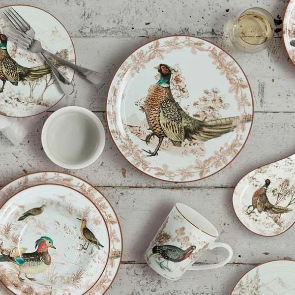 Салатник с ручками 1800мл 20см керамика ОХОТА белая подар.уп. IM1531-G-A3461 (8)