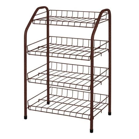 Полка для обуви 4 секции 700*465*300мм металл узкая медный антик ЭТ2 (1)