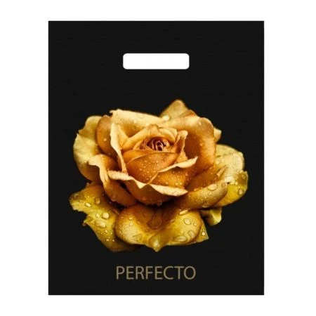 Пакет с вырубной ручкой 37*30+3см полиэтилен Перфекто роза (25/400)