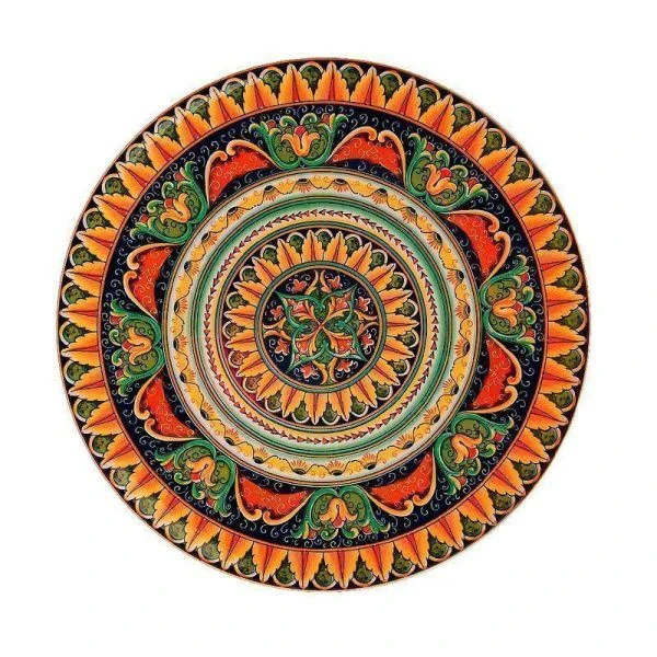 Тарелка мелкая 21,5см фарфор Arabesque оранжевый (48)