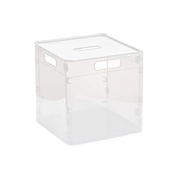 Ящик для хранения 35л 330*330*330мм пластик сборный с крышкой прозрачный (1) Ящик для хранения 35л 330*330*330мм пластик сборный с крышкой прозрачный (1)
