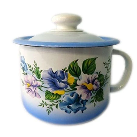 Кружка заварочная 1л эмаль ПОЛЕВЫЕ ЦВЕТЫ с крышкой С-0207П2/7 (8)