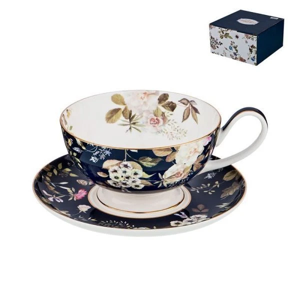 Чайный набор 2пр фарфор Belle Кобальт на 1 персону 300мл (24)