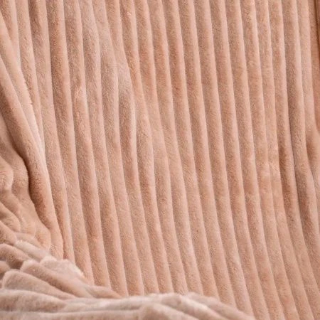 Плед 150*200см велсофт 300GSM полоска 2,5мм капучино JC-17898 (12)