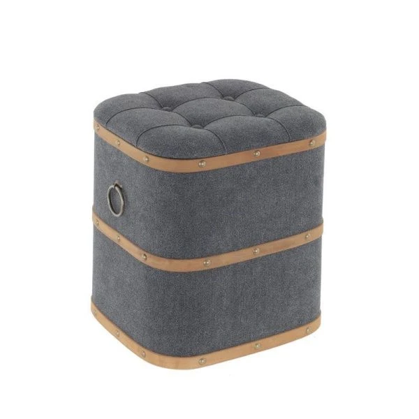 Пуф дерево/тектиль 34*30*34см Сканди-бохо (1)