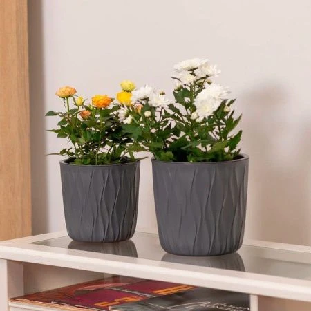 Горшок для цветов 2,3л d157 h152мм пластик Desert серый (16)