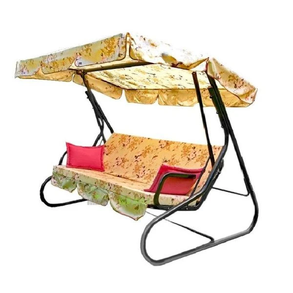 Качели садовые НОВАРА 3-х местные (до 250кг) каркас серый, рис.Цветы 207,2*138*166,4см Olsa, арт.с80