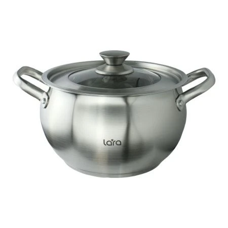 Кастрюля 6,5л нерж.сталь ТОКИО стекл.крышка 24см, h14,5см, индукц.капс.дно LR02-265 (4)