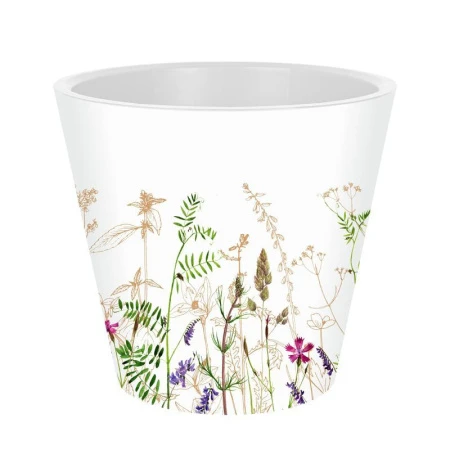 Горшок для цветов 5л 230мм пластик London Deco луговая трава (15) ВЫВОД