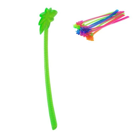 Ложки для коктейля ПАЛЬМЫ 15см 10шт. цветные (400)