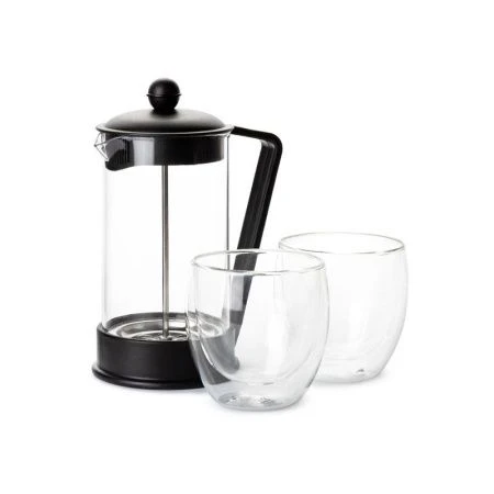 Набор для горячих напитков 3 предмета стекло Уютный Вечер (френч-пресс+термобокал 2шт) (6)