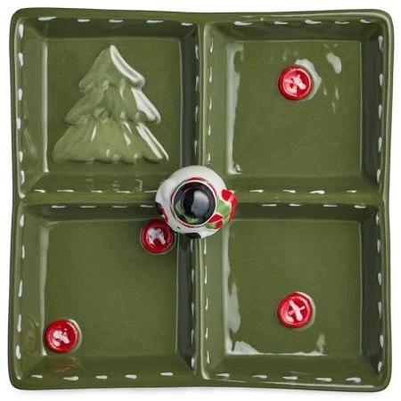 Менажница 4 секции 19*19*9,5см керамика Christmas Gift (18)