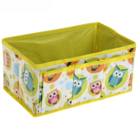 яяяКофр для хранения мелочей с 3 карманами Совы 25*15*12см