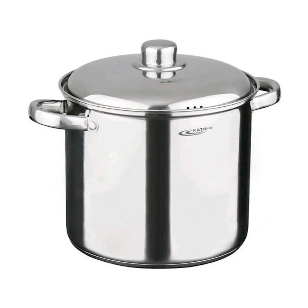 Кастрюля 15л нерж.сталь ГРЕТТА мет.крышка d30м толщина стенок 0,6мм индукция KT04-D-150 (2)