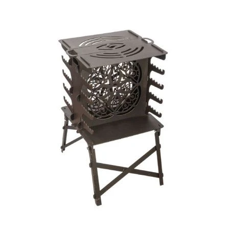 Мангал разборный двусторонний нерж.сталь 600*400*400*3мм крашеная на ножках Вертикаль (1)