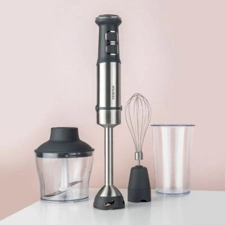 Блендер погружной нерж.сталь Centek CT-1333 черн/сталь 1500Вт, турбо режим, стакан, чоппер (6)