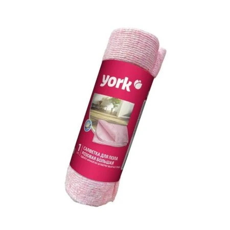 Салфетка для пола 60*75см хлопок розовая в рулоне YORK 220г/м2 (30)