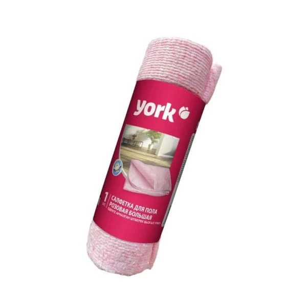 Салфетка для пола 60*75см хлопок розовая в рулоне YORK 220г/м2 (30)