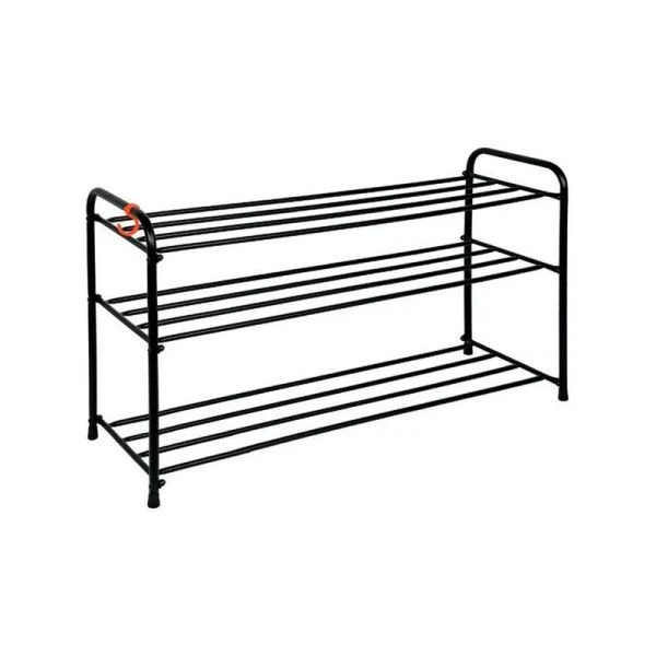Полка для обуви 3 секции 87*30*48см металл АЛЬФА 33 черная (1)