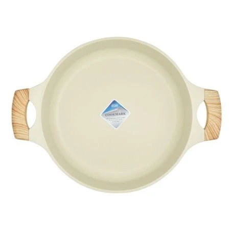 Сотейник 4,1л h7,9см алюминий АП RAN со стекл.крышкой и силик.ободком 28см индукция бежевый (6)