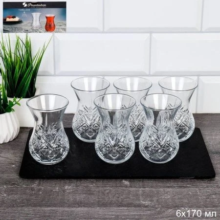 Стаканы для чая набор 6шт 170мл стекло ТАЙМЛЕСС (4)