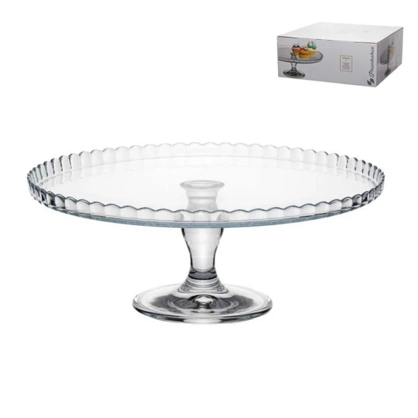 Блюдо 32,2см стекло PATISSERIE на ножке подар.уп. (2)