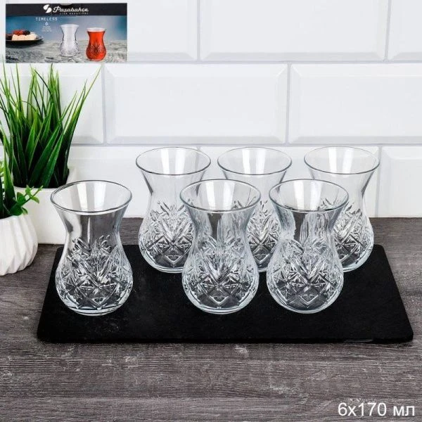 Стаканы для чая набор 6шт 170мл стекло ТАЙМЛЕСС (4)