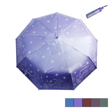 Зонт женский суперавтомат 3 сложения 9 спиц перламутр 396 Rainbrella (12)