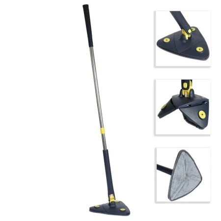 Швабра с отжимом с треугольной насадкой пластик Бабочка 27*27см, телескоп.руч 130см m1-08 733173(30)