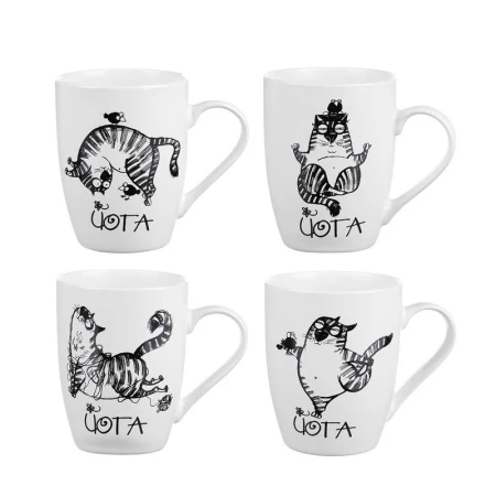 Кружка 350мл керамика ЙОГА 4 дизайна (48)