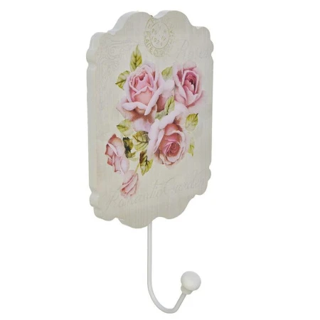 яяяКрючок одинарный МДФ 22,3*12см Розы (144)