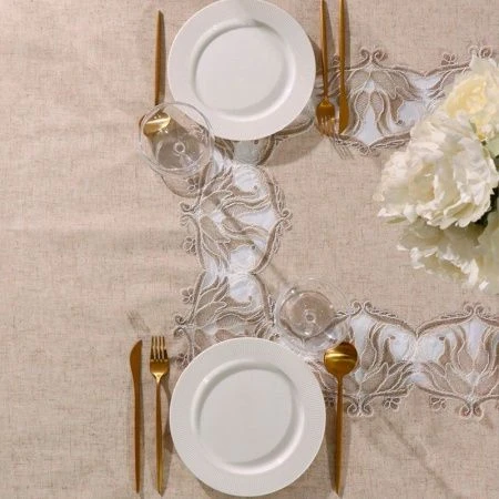 Скатерть 150*220 ±5см Ажурная, 100% полиэстер