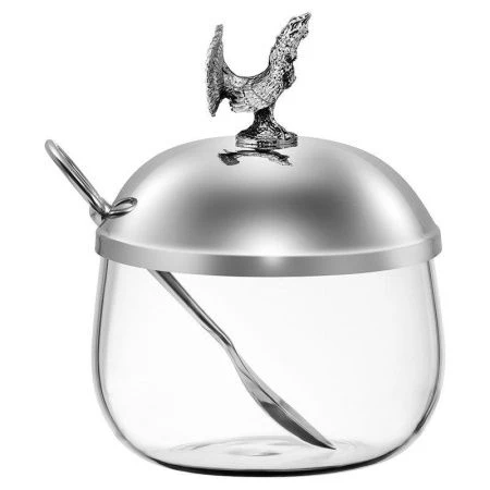 Емкость для хранения 320мл нерж.сталь/стекло ОХОТА с ложкой (48)