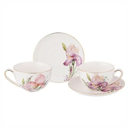 Чайный набор 4пр фарфор ИРИС на 2 персоны 280мл (24)