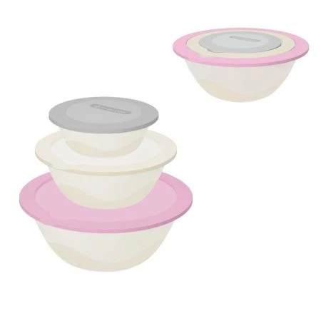 Салатники набор 3пр (2,1л; 1,1л;0,43л) пластик Velvet  с крышкой микс (15) Салатники набор 3пр (2,1л; 1,1л;0,43л) пластик Velvet  с крышкой микс (15)